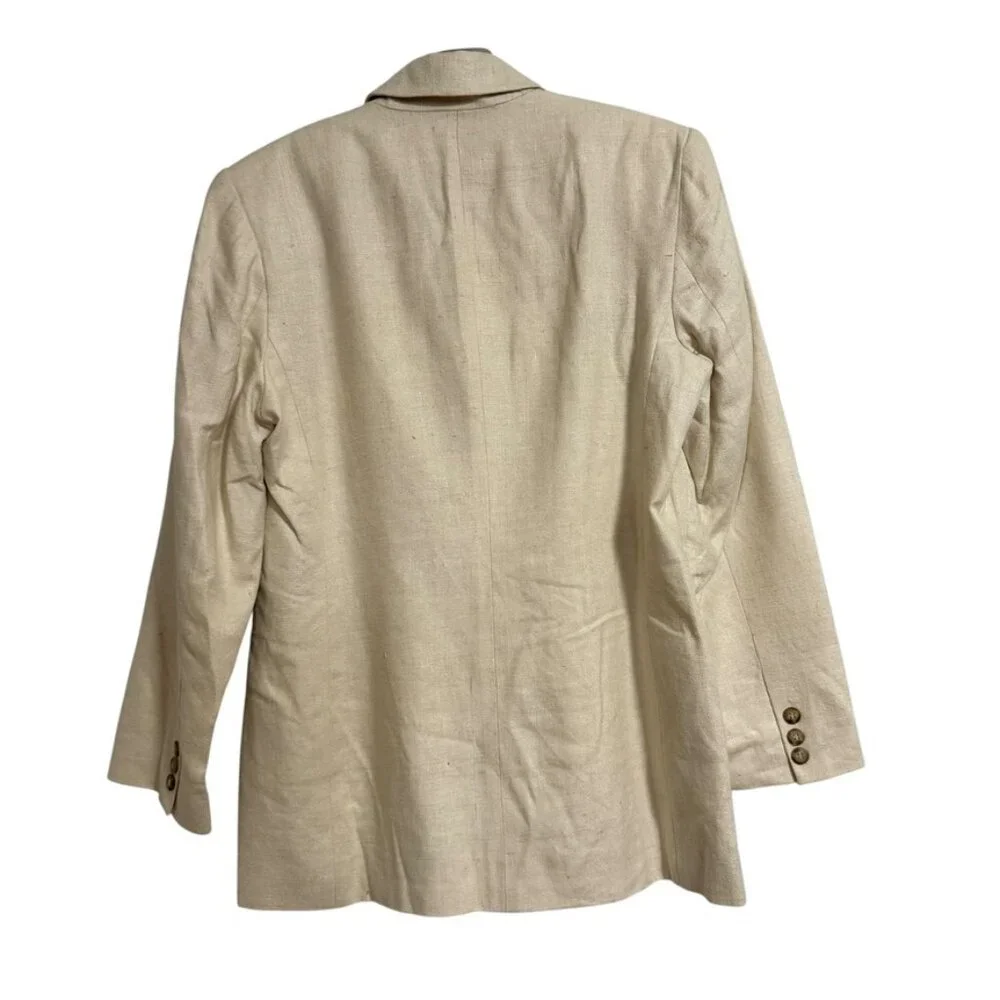 NWOT Ann Taylor Long Silk Cream Blazer SZ 12‎ Quiet Luxury Sustainable